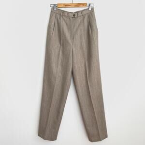 Vintage 80s Evan Picone 100% Wool High Waist Pleated Pants 4 USA - Woolmark
